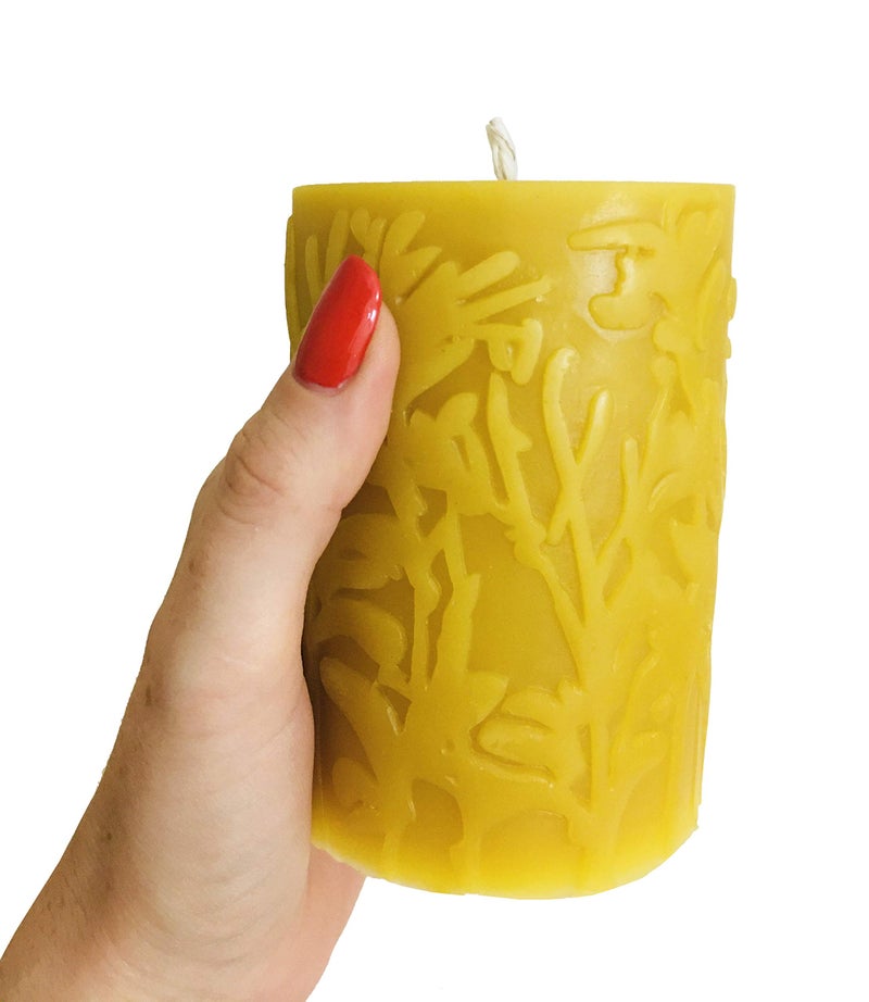 Alternative Imagination Wild Meadow Beeswax Candle - 100% Pure Beeswax, Natural Pillar Candles - 40 Hour Long Burn, 3x4 Inch - Unscented, Smokeless, Dripless - Alternative Imagination - Image 4